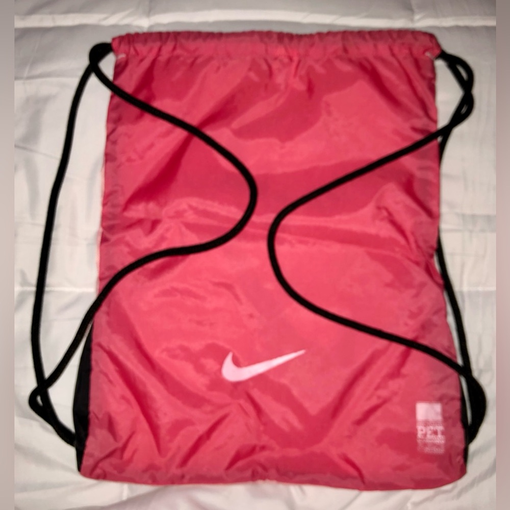 NIKE Hot Pink/Light Pink Drawstring Gym Sport Backpack Bag, VGUC!!